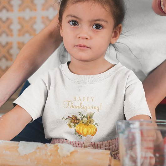 Happy Thanksgiving sinaasappel pompoen rustieke he T-shirt