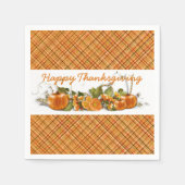 Happy Thanksgiving Sinaasappel Pset Napkins Servetten (Voorkant)