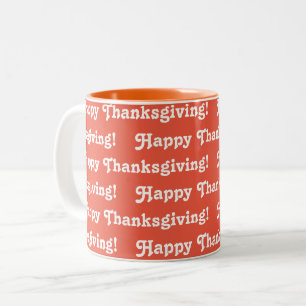 Happy Thanksgiving Sinaasappel Tweekleurige Koffiemok