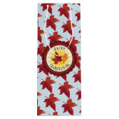 Happy Thanksgiving Sky en Fall Leaves Wijn Cadeautas (Achterkant)