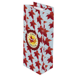 Happy Thanksgiving Sky en Fall Leaves Wijn Cadeautas
