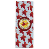 Happy Thanksgiving Sky en Fall Leaves Wijn Cadeautas (Voorkant)