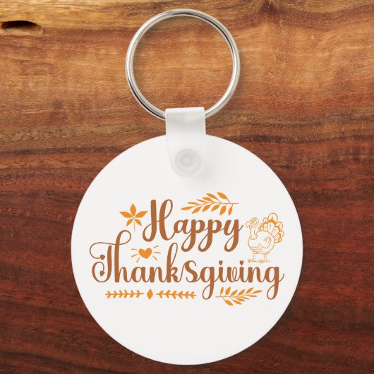 Happy Thanksgiving Sleutelhanger (Achterkant)