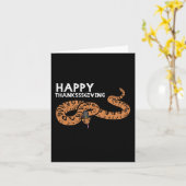 Happy Thanksgiving Snake Grappige Herfst Slang Man Kaart (Gele Bloem)
