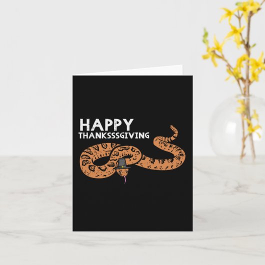 Happy Thanksgiving Snake Grappige Herfst Slang Man Kaart (Gele Bloem)