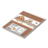 Happy Thanksgiving Snoep Bar Wrapper Party Favors Notitieblok (Linkerzijde)