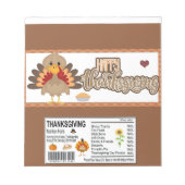 Happy Thanksgiving Snoep Bar Wrapper Party Favors Notitieblok (Voorkant)