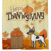 Happy Thanksgiving Speelgoed Fox Terrier Douchegordijn (Voorkant)