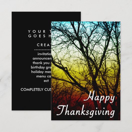 Happy Thanksgiving (spookboom) Kaart (Voorkant / Achterkant)