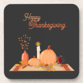 Happy Thanksgiving Square Hard Plastic Onderzetter (Voorkant)