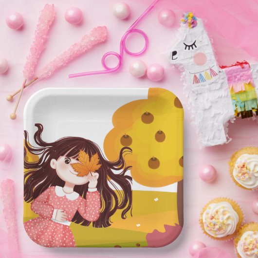 Happy Thanksgiving Square Papieren Bordje (Feest)