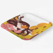 Happy Thanksgiving Square Papieren Bordje (Gebogen)