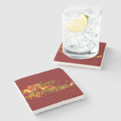 Happy Thanksgiving Stenen Onderzetter (Zijkant)