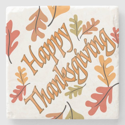 Happy Thanksgiving Stenen Onderzetter (Voorkant)