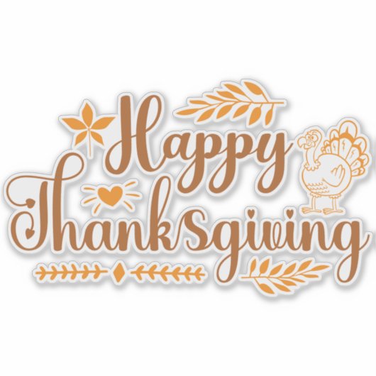 Happy Thanksgiving Sticker (Voorkant)