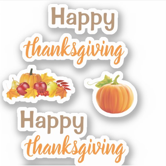 Happy thanksgiving Stickers (Voorkant)