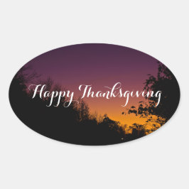 Happy Thanksgiving-Stickers van RoseWrites Ovale Sticker