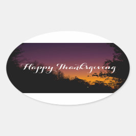 Happy Thanksgiving-Stickers van RoseWrites Ovale Sticker