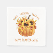 Happy Thanksgiving Sunflower Pumpkin