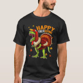 Happy Thanksgiving T Rex Dinosaur Turkey Costuum B T-shirt (Voorkant)