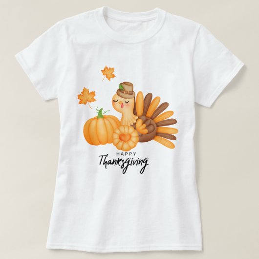 Happy Thanksgiving T-Shirt (Design voorkant)