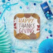 Happy Thanksgiving taart pompoen taart appel taart Papieren Bordje (Feest)