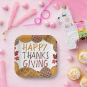 Happy Thanksgiving taart pompoen taart appel taart Papieren Bordje (Feest)