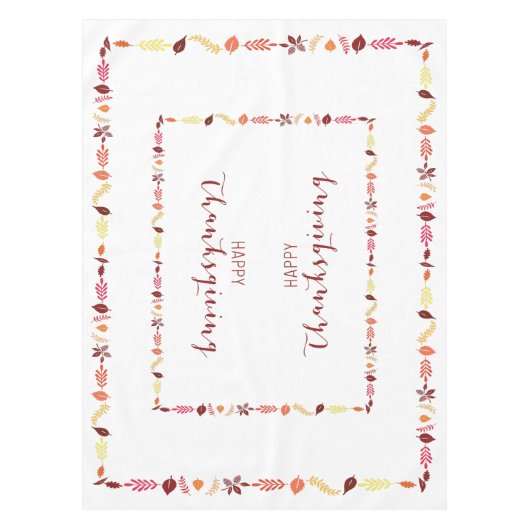 Happy Thanksgiving Table Cloth Fall Leaves Tafelkleed (Voorkant)