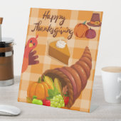 Happy Thanksgiving tafel poster Reclamebord Met Voetstuk (Insitu)