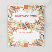 Happy Thanksgiving Tafel Zitplaatsen en Wenskaart Plaatskaartje (Buitenkant ongevouwen)