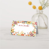 Happy Thanksgiving Tafel Zitplaatsen en Wenskaart Plaatskaartje (Voorkant)