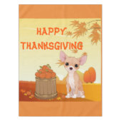 Happy Thanksgiving Tan Chihuahua Tafelkleed (Voorkant)