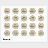 Happy Thanksgiving tan pumpkins aangepaste script  Ronde Sticker (Vel)