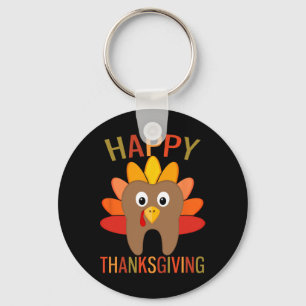 Happy Thanksgiving Tand Turkije Tandarts Voor Tand Sleutelhanger