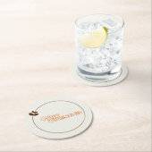 Happy Thanksgiving-tekstbladcirkel Ronde Kartonnen Onderzetter (Insitu)