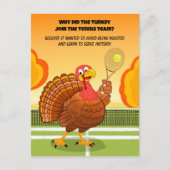 Happy Thanksgiving Tennis Turkey Riddle Briefkaart (Voorkant)