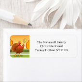 Happy Thanksgiving Tennis Turkey Riddle  Etiket (Insitu)