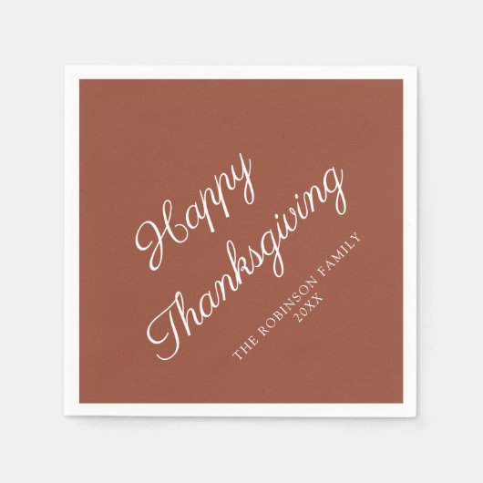 Happy Thanksgiving Terracotta Servet (Voorkant)