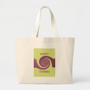 Happy Thanksgiving Text Art Design. Grote Tote Bag