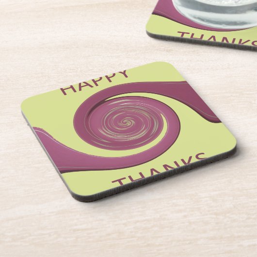 Happy Thanksgiving Text Art Design. Onderzetter (Linkerzijde)