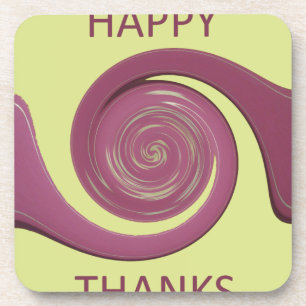 Happy Thanksgiving Text Art Design. Onderzetter