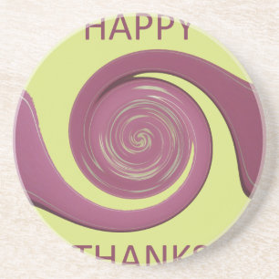 Happy Thanksgiving Text Art Design. Zandsteen Onderzetter