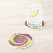 Happy Thanksgiving Text Art Design. Zandsteen Onderzetter (Zijkant)