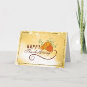 Happy Thanksgiving Text Design met pompoenen Feestdagen Kaart (Voorkant)