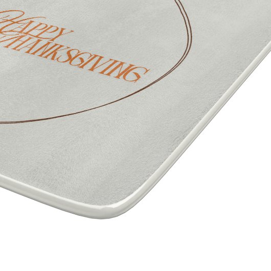 Happy Thanksgiving text leaf circle Snijplank (Hoek)