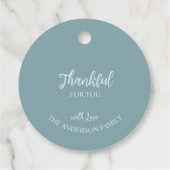 Happy Thanksgiving Thankful floral pumpkins blue Bedankjes Labels (Achterkant)