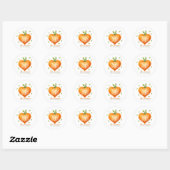 Happy Thanksgiving Thankful Heart Pumpkin  Ronde Sticker (Vel)