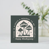 Happy Thanksgiving thankful quotes green mushroom Feestdagenkaart (Staand voorkant)