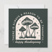 Happy Thanksgiving thankful quotes green mushroom Feestdagenkaart (Voorkant)