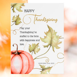 Happy Thanksgiving Thanksgiving dag pompoen Poster